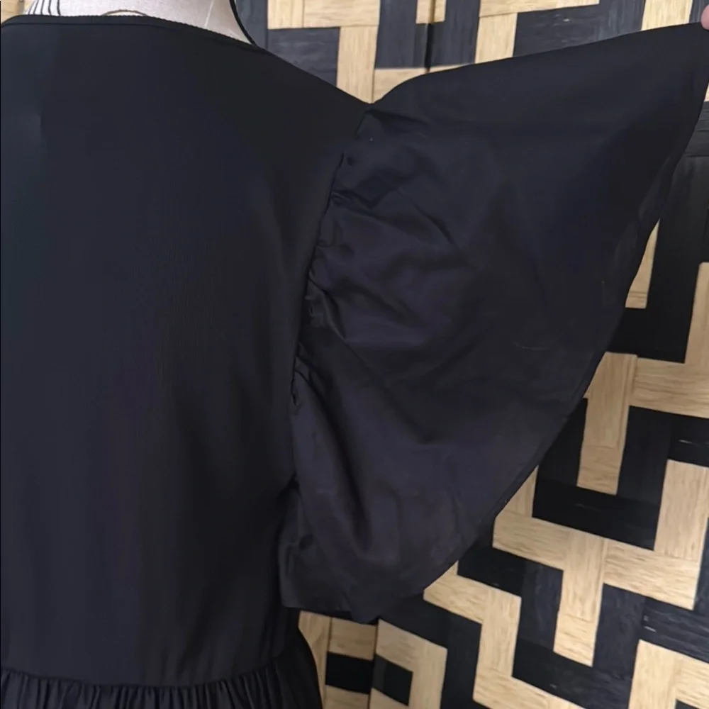 Zara Black Flutter Sleeve Midi Sundress - Picture 4 of 16